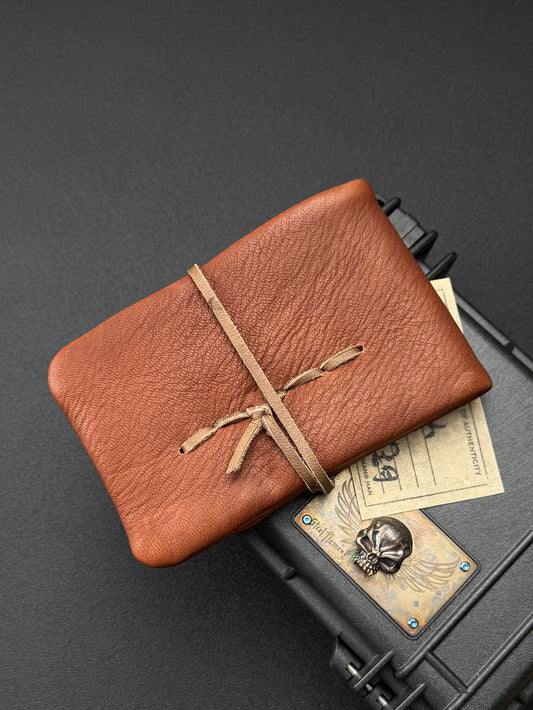 wtopia Japan-Made Custom Mini EDC 2-in-1 Pouch | Brown Deerskin