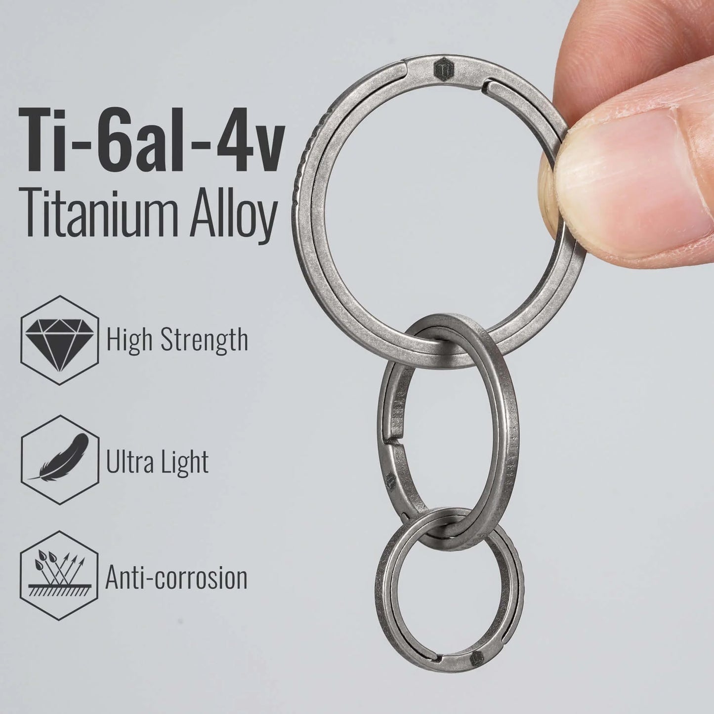 KeyUnity KA02 TITANIUM ALLOY KEY RING SET (3 PCS SET)