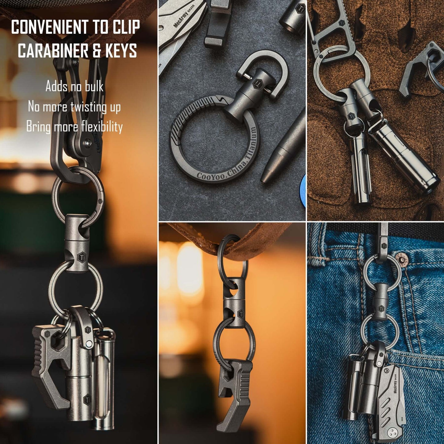 KeyUnity TITANIUM ALLOY KEYCHAIN KEY RING CONNECTOR