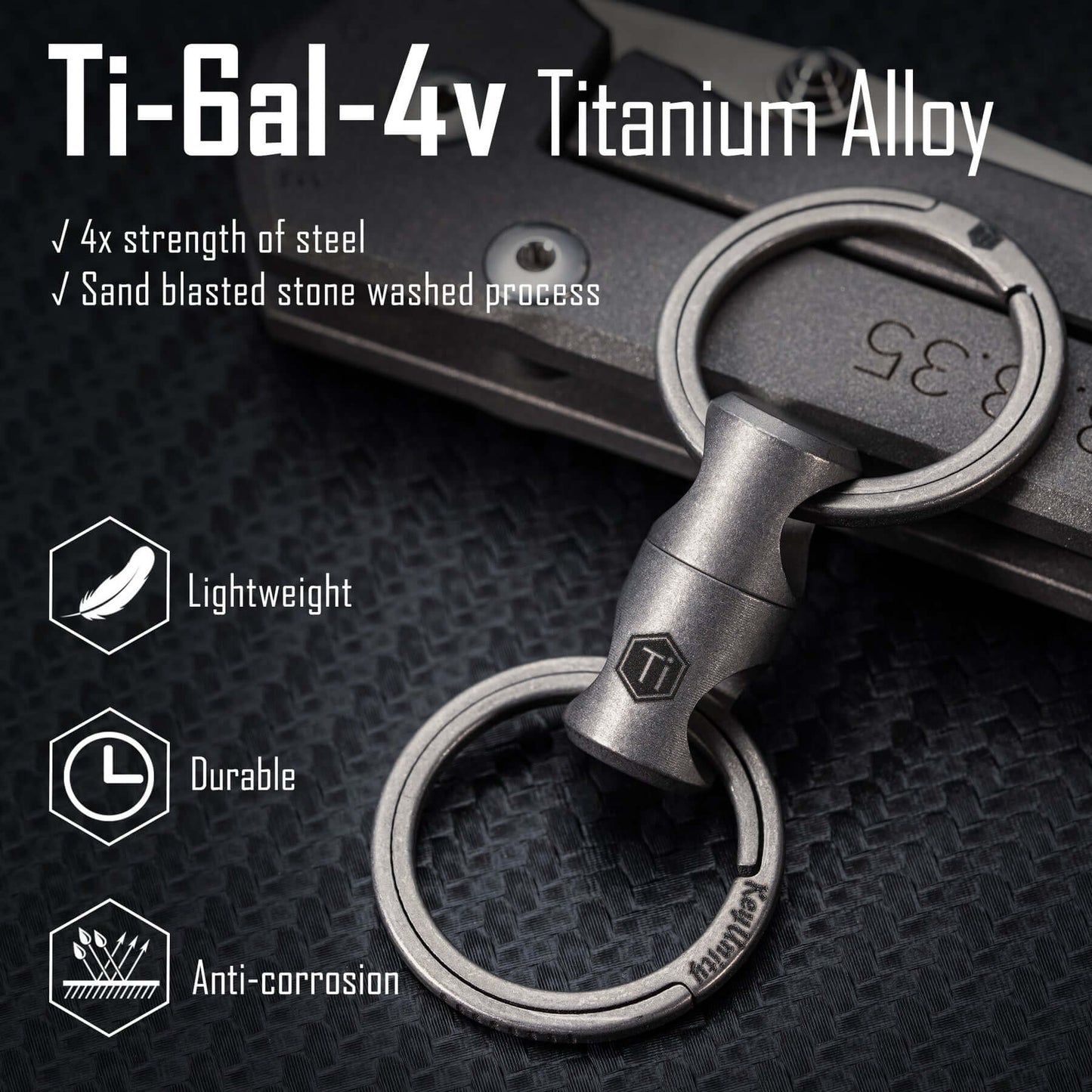 KeyUnity TITANIUM ALLOY KEYCHAIN KEY RING CONNECTOR