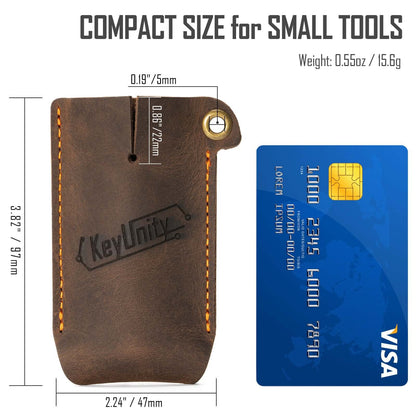 KeyUnity KA16 LEATHER SHEATH EDC POCKET ORGANIZER HAND STITCHED SLIP POUCH