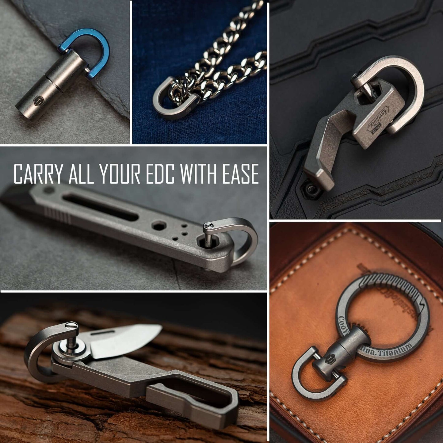 KeyUnity KA17 TITANIUM D SHAPED KEY RING