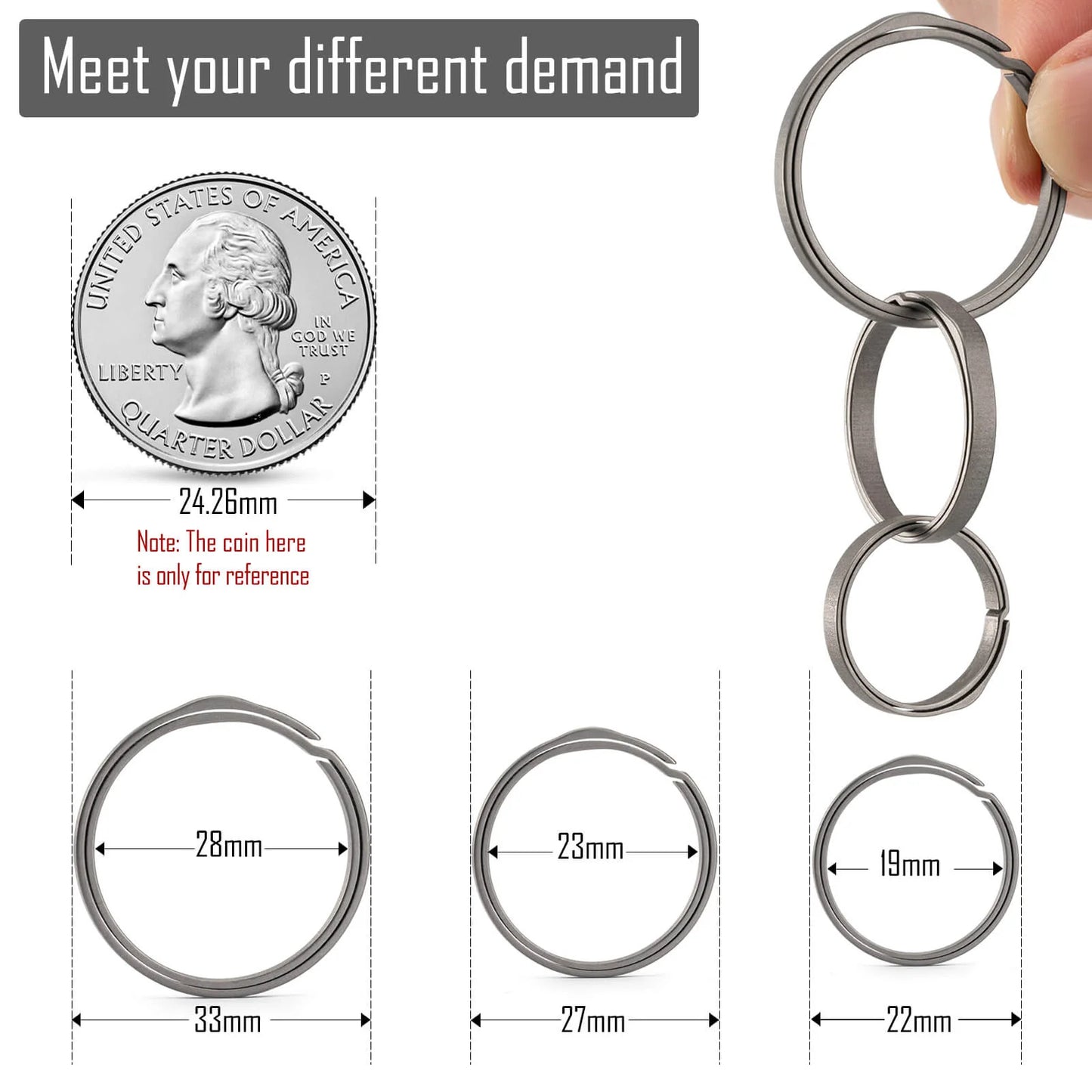 KeyUnity TITANIUM ALLOY KEY RING SET