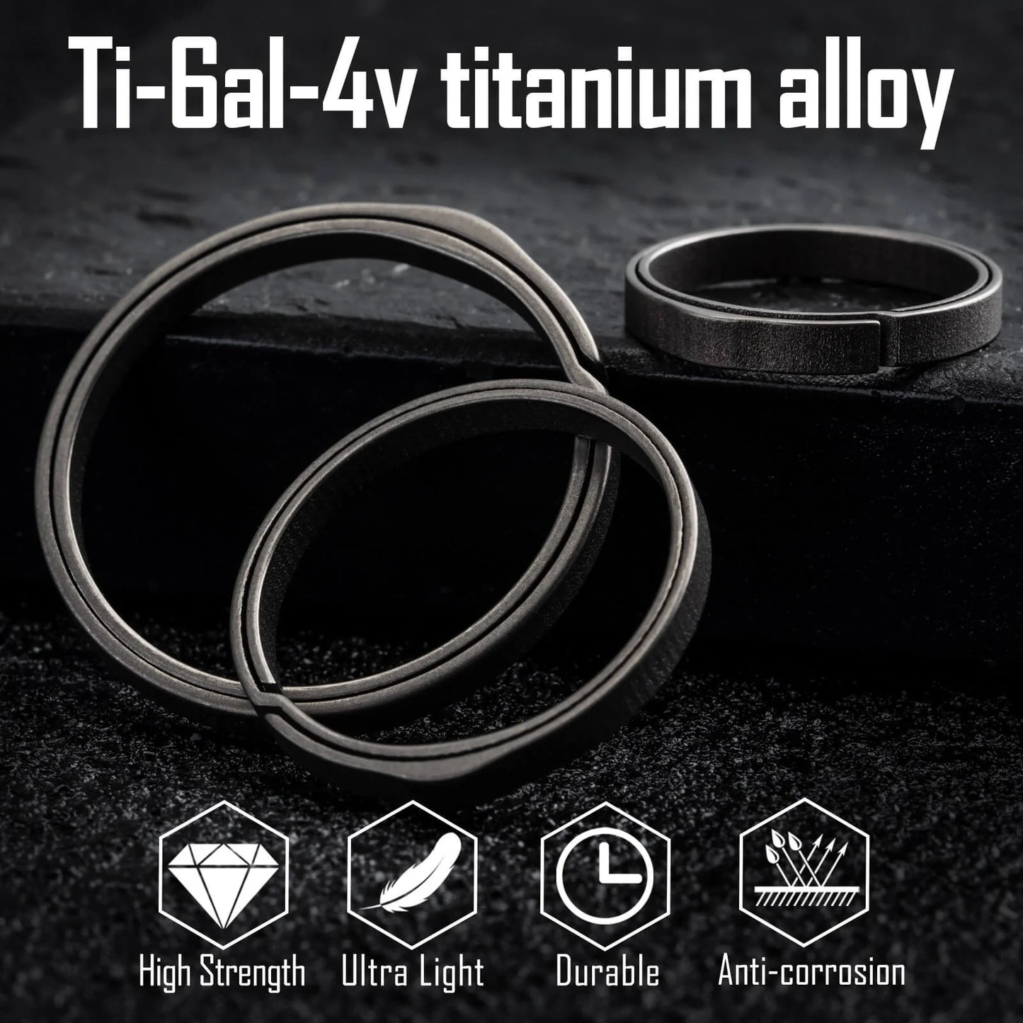 KeyUnity TITANIUM ALLOY KEY RING SET