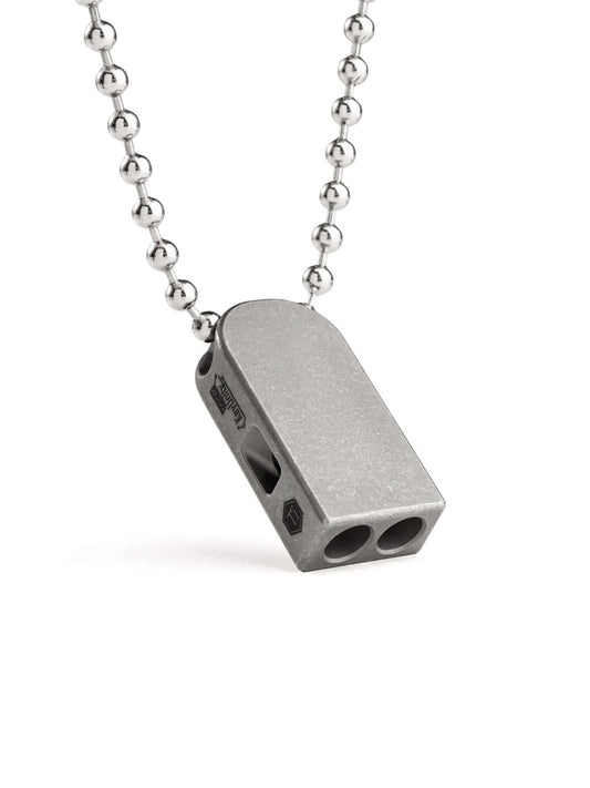 KeyUnity Titanium Survival Whistle – Lightweight Dual-Tube Ti-6Al-4V Emergency Whistle with Necklace