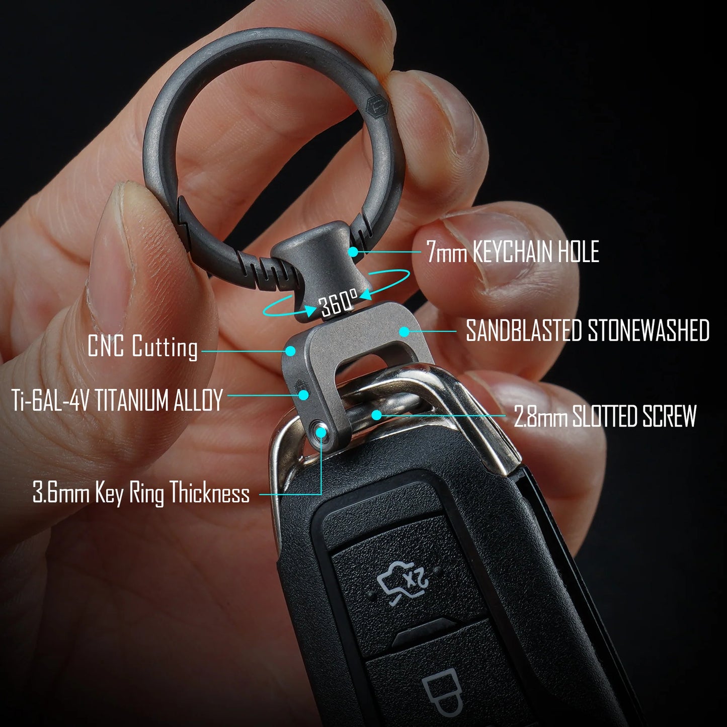 KeyUnity KA35 TITANIUM SIDE PUSHING KEY RING