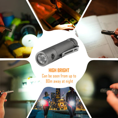 KeyUnity KF04 MINI LED FLASHLIGHT WITH AAA BATTERY & POCKET CLIP