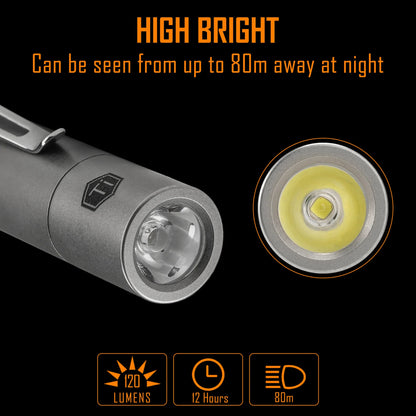 KeyUnity KF04 MINI LED FLASHLIGHT WITH AAA BATTERY & POCKET CLIP