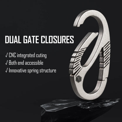 KeyUnity KM08 TITANIUM DOUAL GATE KEYCHAIN/KEY RING