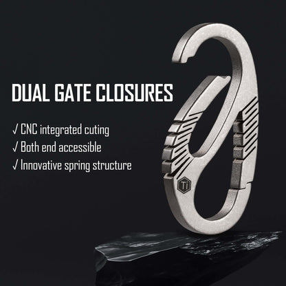 KeyUnity KM09 TITANIUM DOUAL GATE KEYCHAIN/CONNECTOR