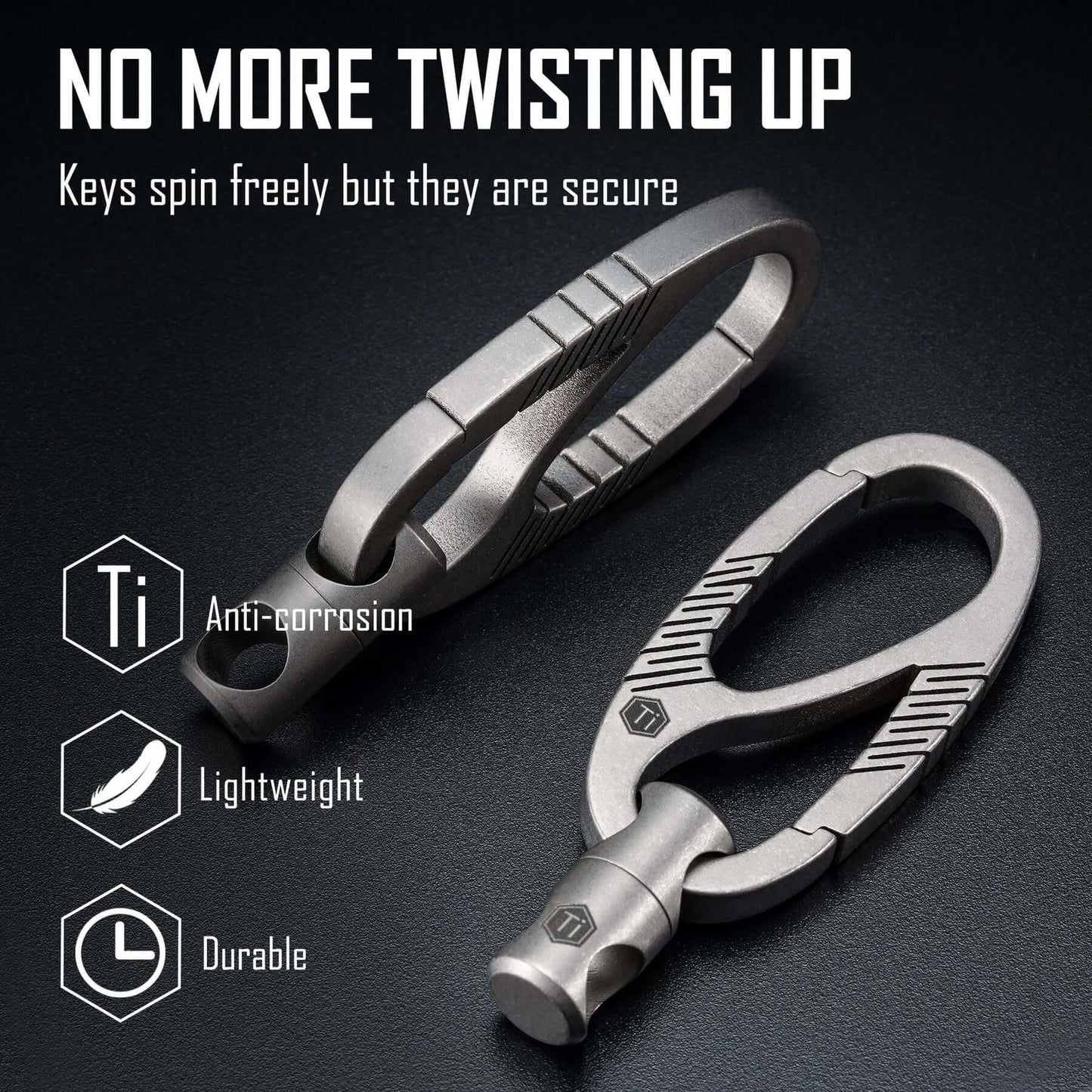 KeyUnity KM09 TITANIUM DOUAL GATE KEYCHAIN/CONNECTOR