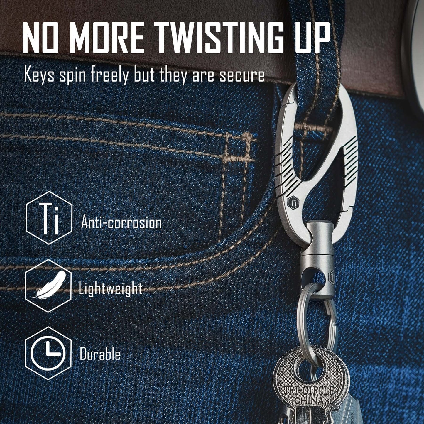 KeyUnity KM09 TITANIUM DOUAL GATE KEYCHAIN/CONNECTOR