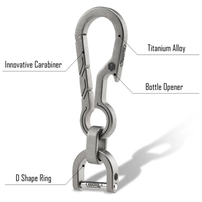 KeyUnity KM14 チタン EDC ボトルオープナー キーチェーンクリップ Dリング付き
