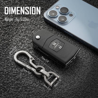 KeyUnity KM14 TITANIUM EDC BOTTLE OPENER KEYCHAIN CLIP WITH D RING