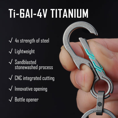 KeyUnity KM18 TITANIUM EDC CARABINER KEYCHAIN CLIP