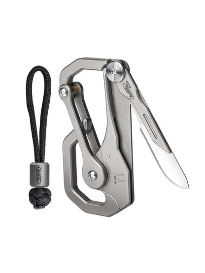 KeyUnity KU00 multifunctional ti-6al-4v carabiner clip with blade