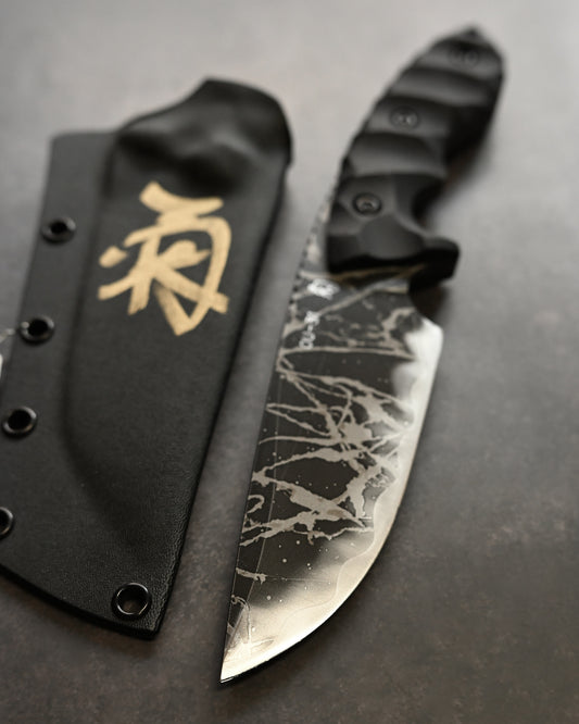 Kiku Knives Kikuo Matsuda Hashinaukamuy OU-31 Steel Black G10 Custom Knife