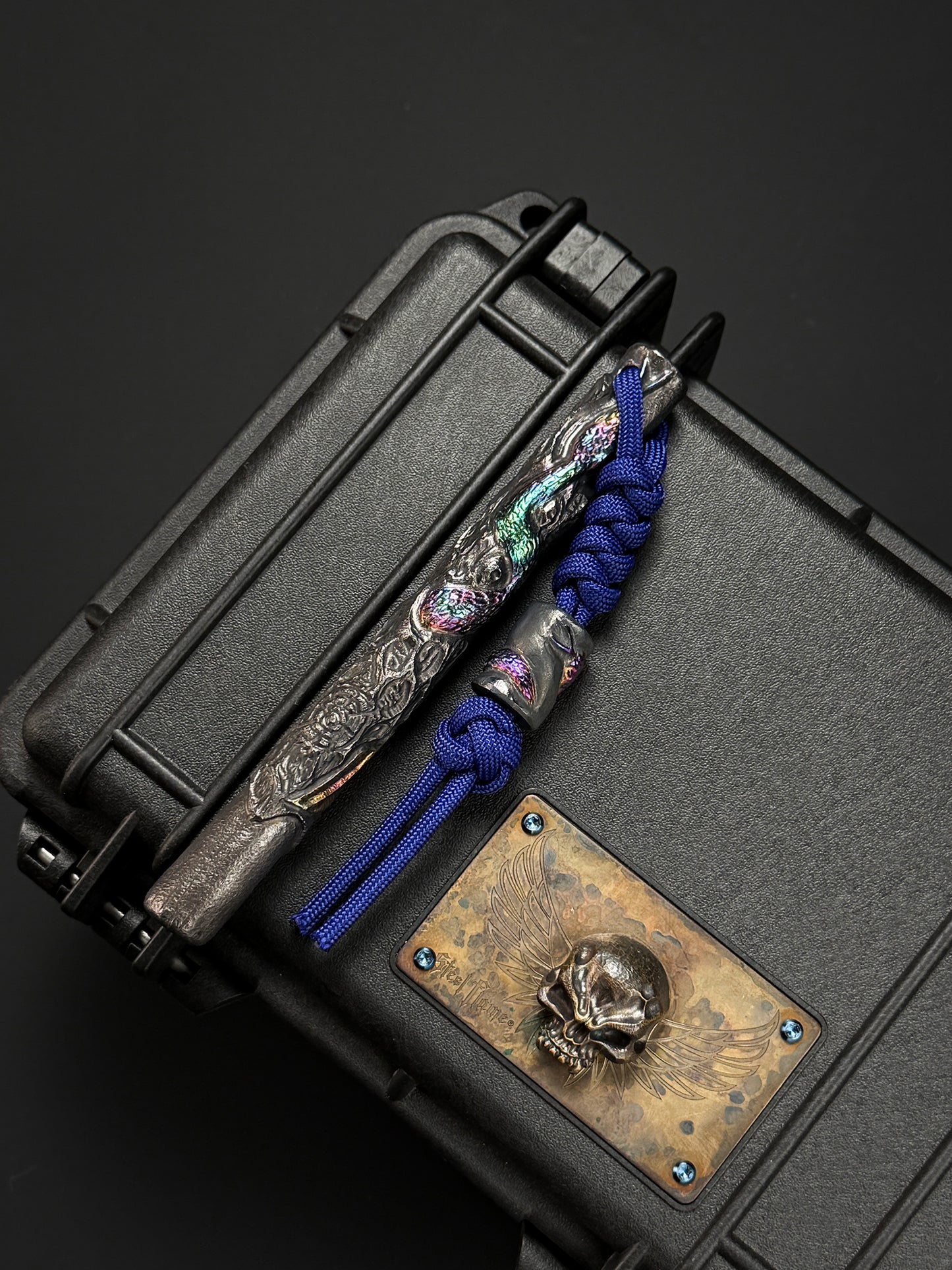 Tang One-Off Custom Serpent Spine Hand-Carved Titanium EDC Baton