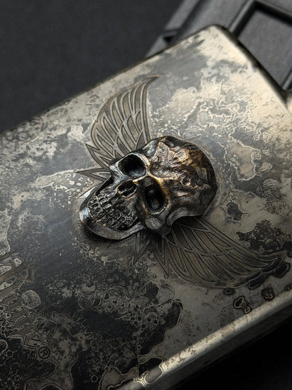 Ultra Rare Steel Flame One-Off XXXL Dark Skull Flask