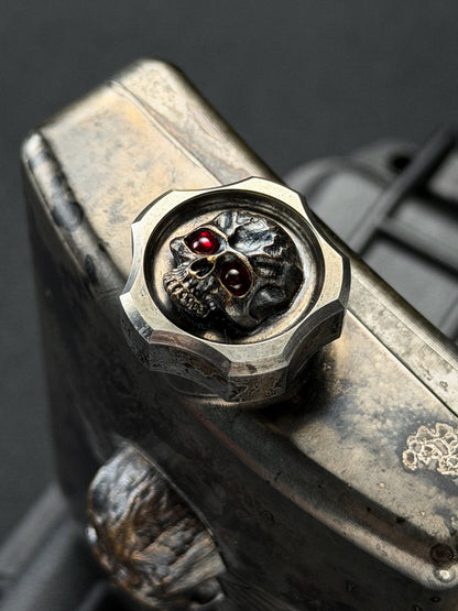 Ultra Rare Steel Flame One-Off XXXL Dark Skull Flask