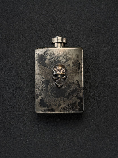 Ultra Rare Steel Flame One-Off XXXL Dark Skull Flask