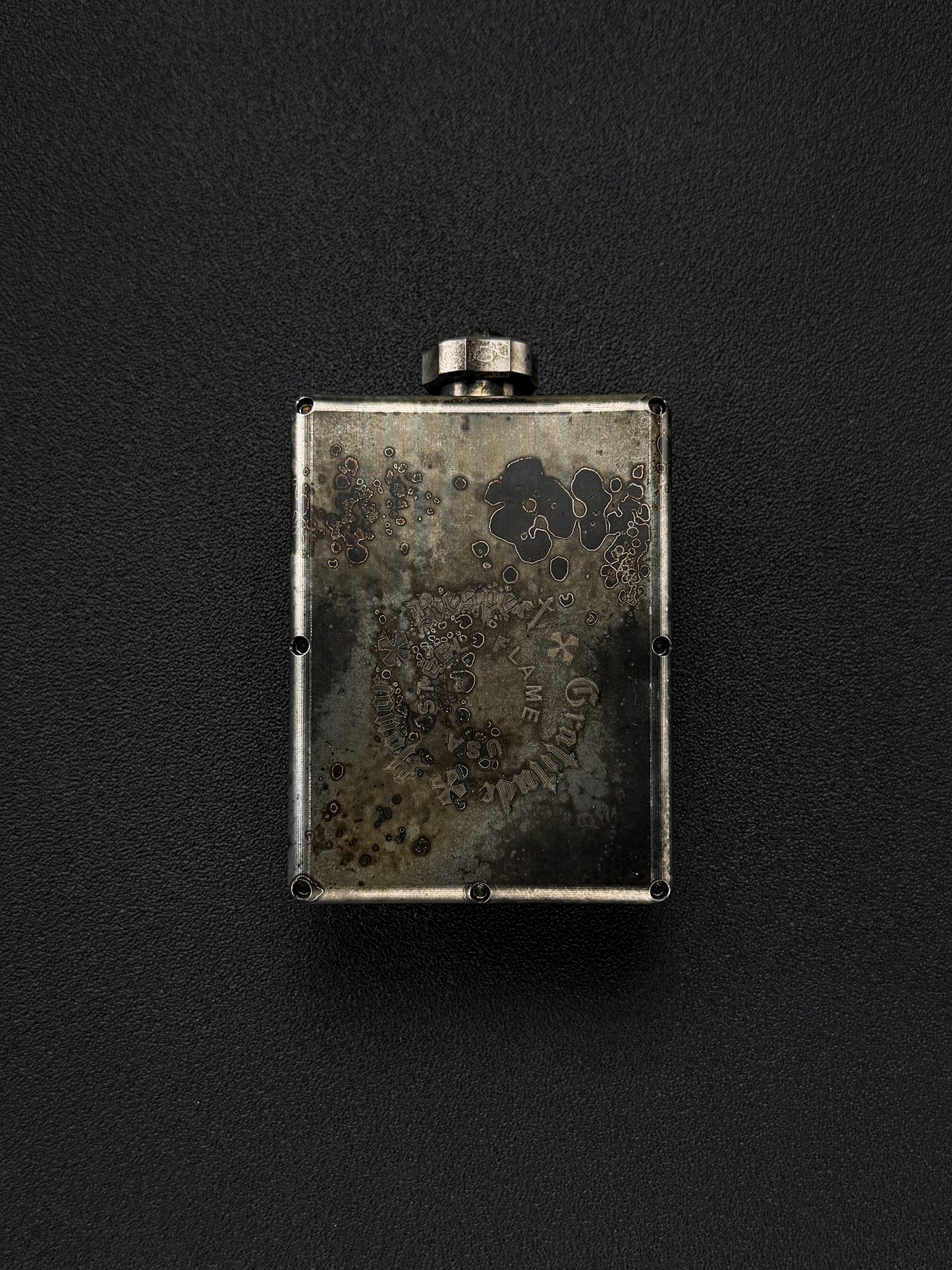 Ultra Rare Steel Flame One-Off XXXL Dark Skull Flask
