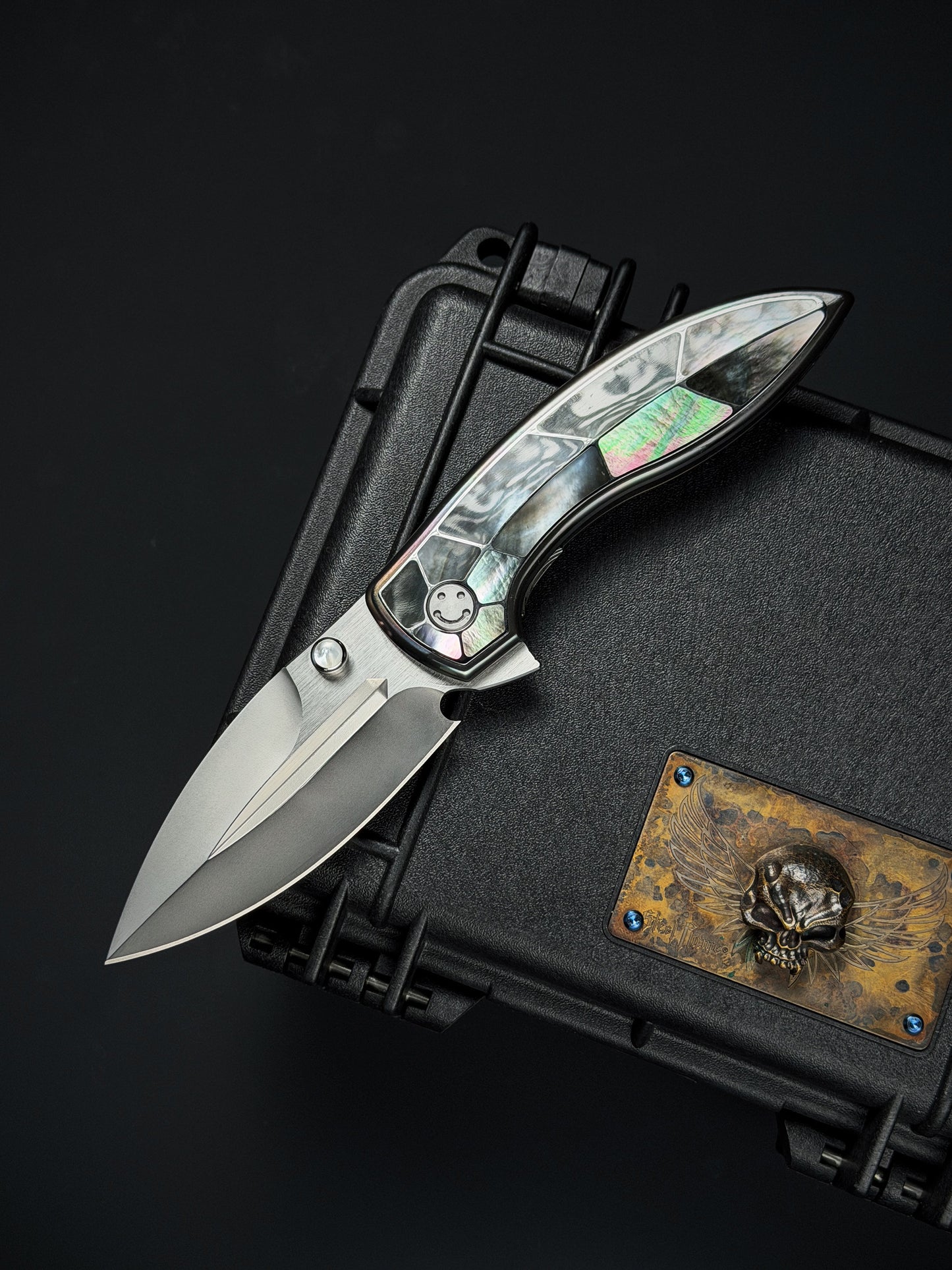 Infinite Charlie Knives Sea Bream Custom Knife M390 Blade Deep-Sea Mother-of-Pearl Handle