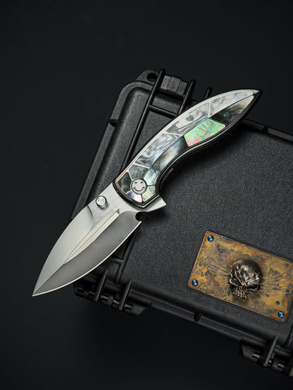Infinite Charlie Knives Sea Bream Custom Knife M390 Blade Deep-Sea Mother-of-Pearl Handle