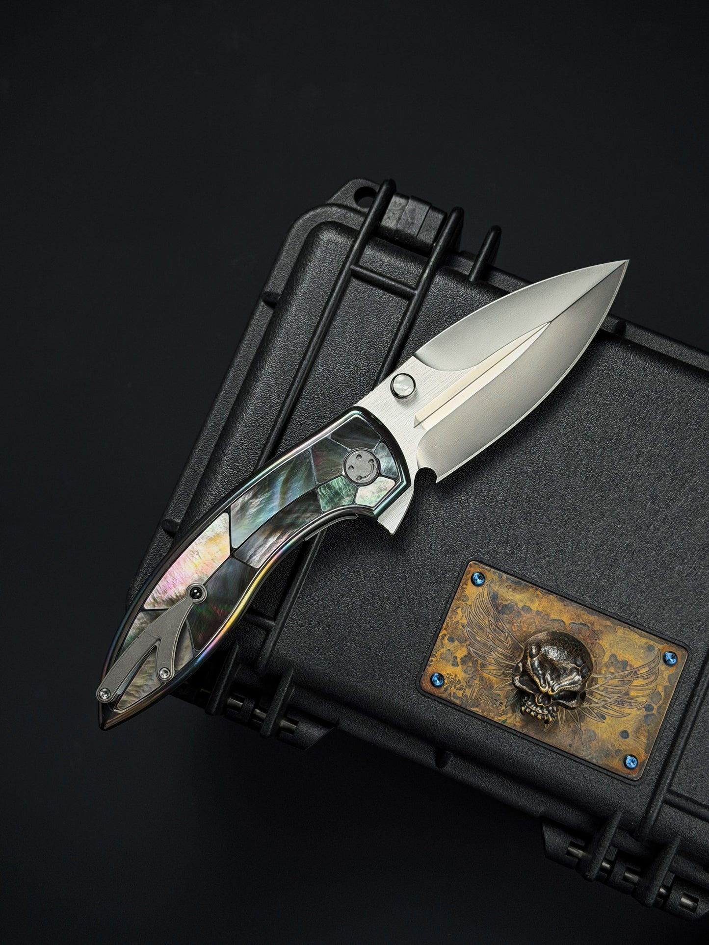 Infinite Charlie Knives Sea Bream Custom Knife M390 Blade Deep-Sea Mother-of-Pearl Handle