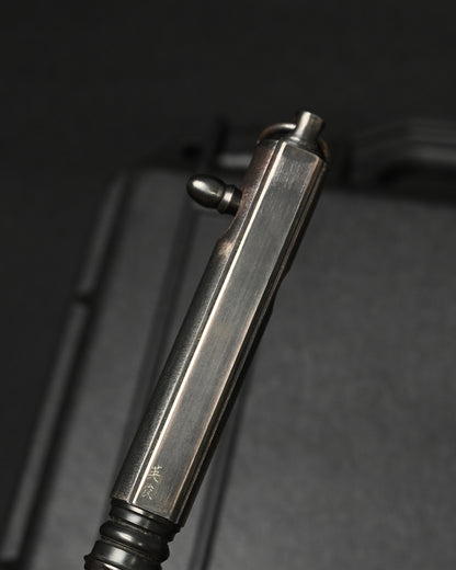 Hidetoshi Nakayama Classic Mechanical Ballpoint Pen – Stainless Steel Sterling Silver Skull