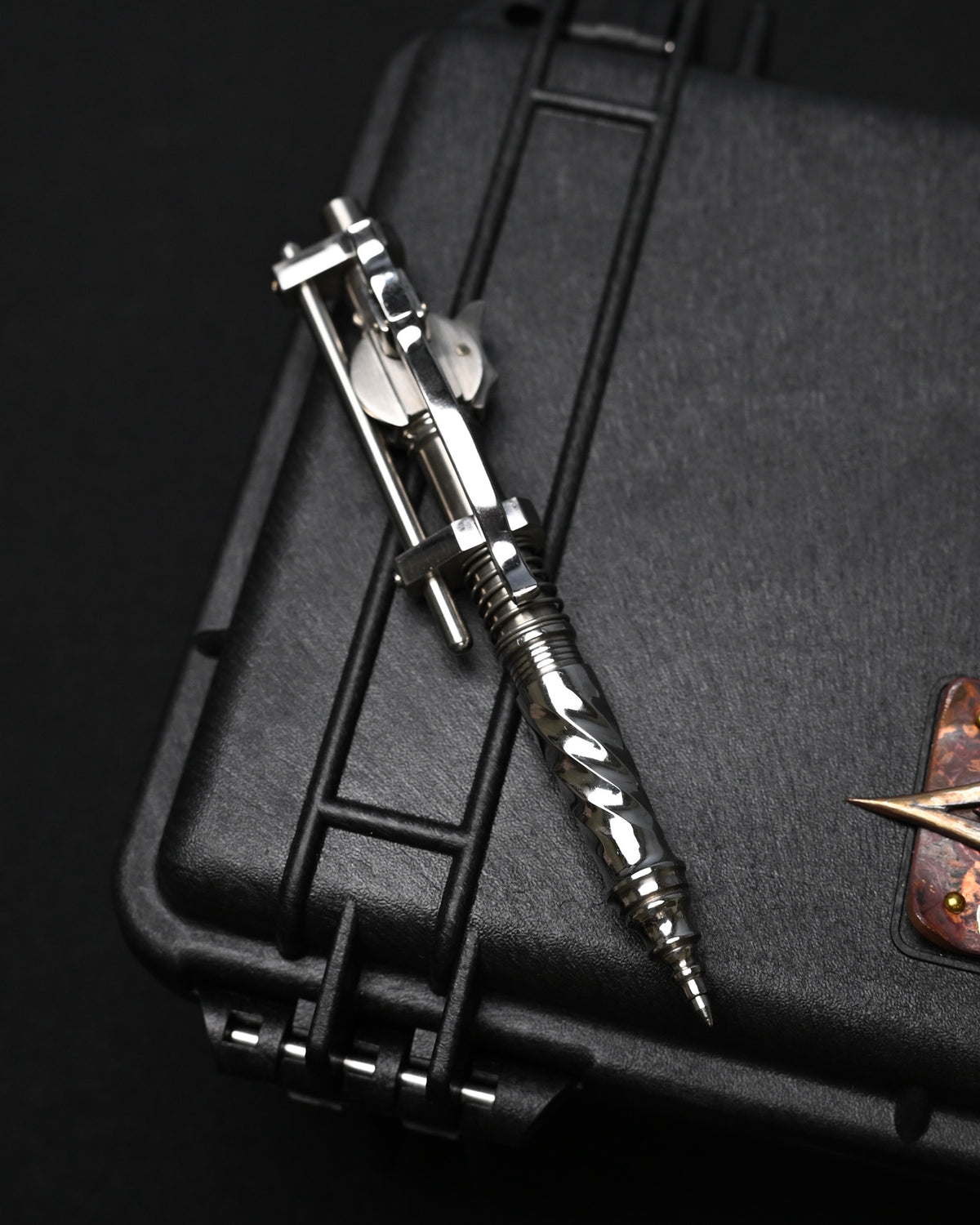 Hidetoshi Nakayama Custom Sliding Mechanical Steampunk Ballpoint Pen – Stainless Steel / Made in Japan