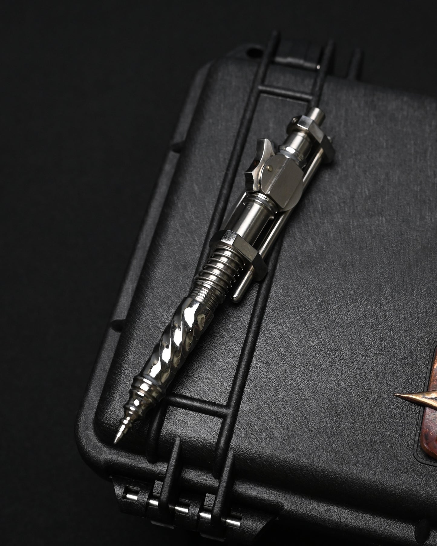 Hidetoshi Nakayama Custom Sliding Mechanical Steampunk Ballpoint Pen – Stainless Steel / Made in Japan