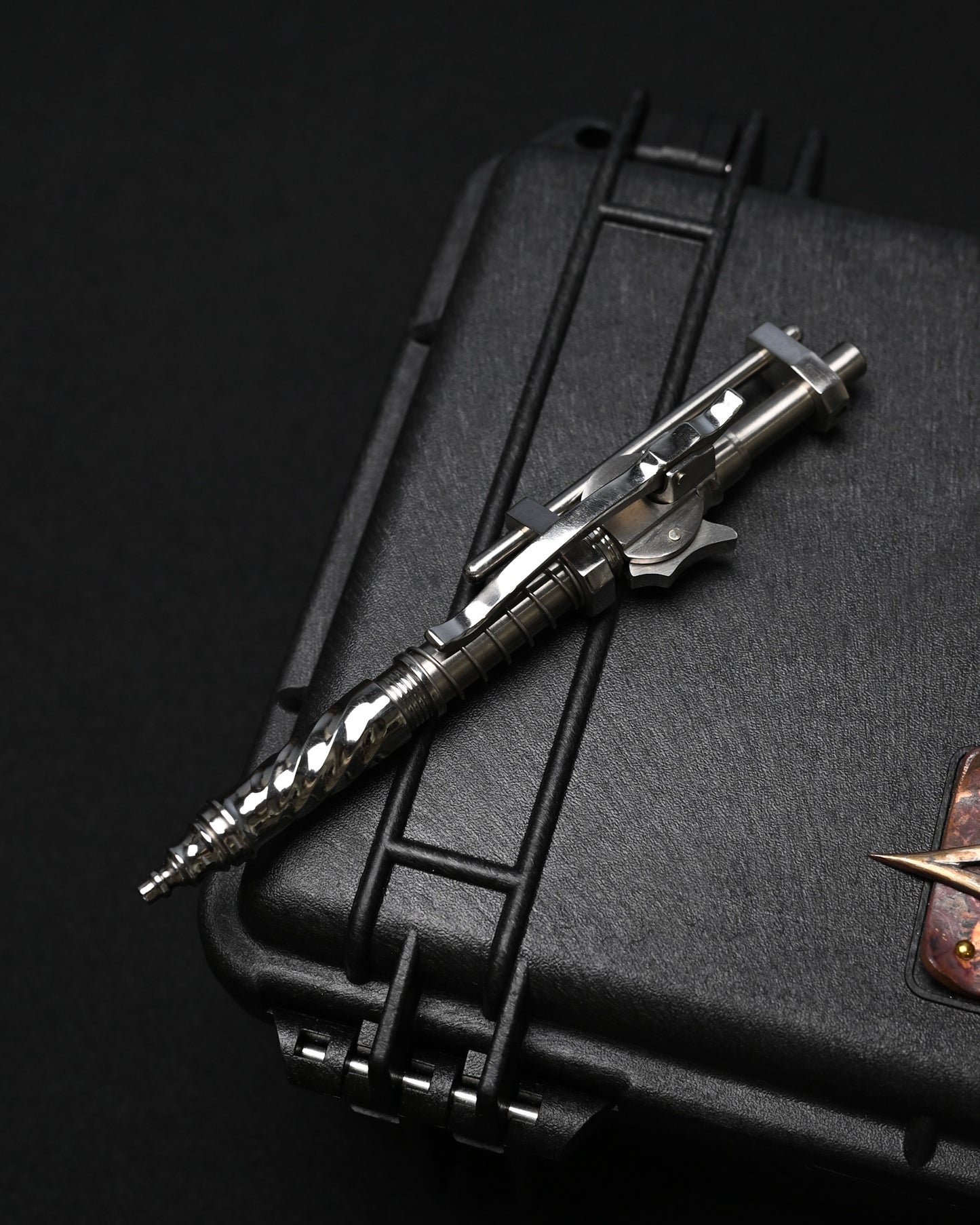 Hidetoshi Nakayama Custom Sliding Mechanical Steampunk Ballpoint Pen – Stainless Steel / Made in Japan