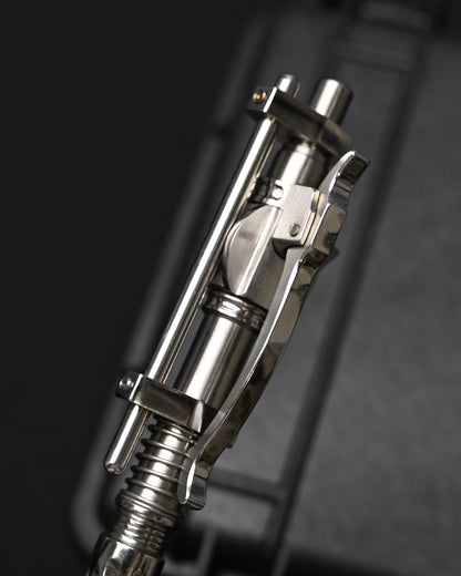 Hidetoshi Nakayama Custom Sliding Mechanical Steampunk Ballpoint Pen – Stainless Steel / Made in Japan