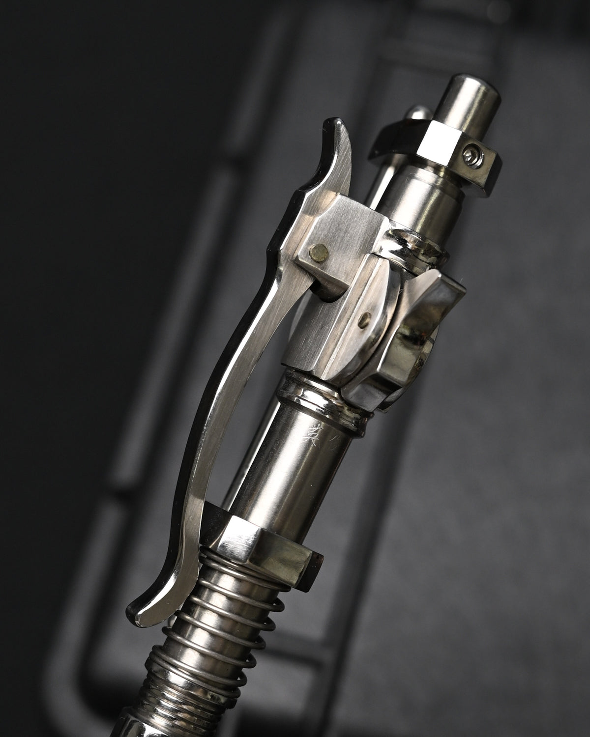 Hidetoshi Nakayama Custom Sliding Mechanical Steampunk Ballpoint Pen – Stainless Steel / Made in Japan
