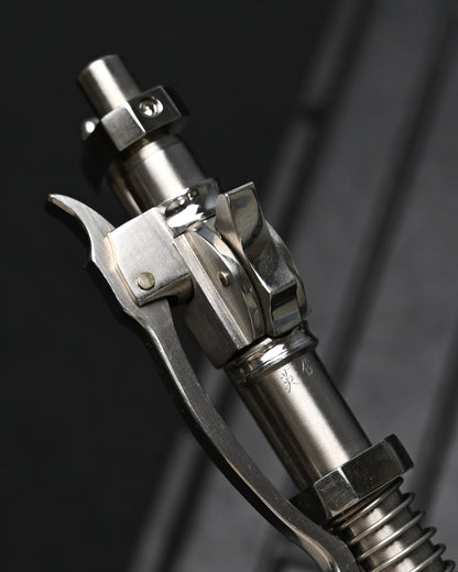 Hidetoshi Nakayama Custom Sliding Mechanical Steampunk Ballpoint Pen – Stainless Steel / Made in Japan