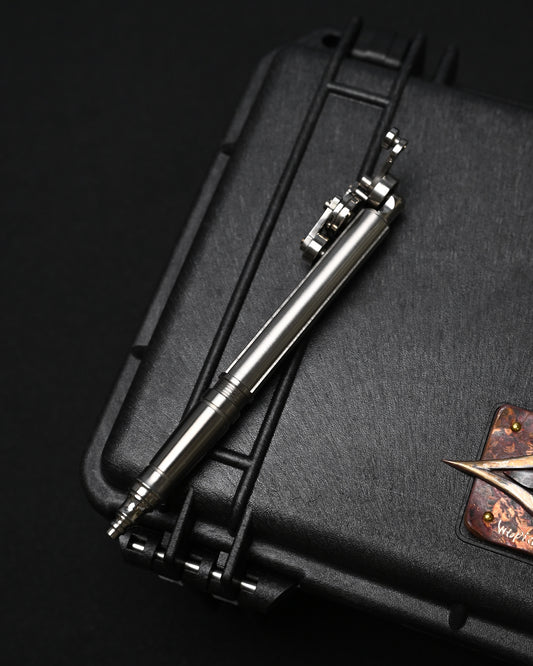 Hidetoshi Nakayama Custom Wheel-Linkage Mechanical Steampunk Ballpoint Pen – Stainless Steel / Made in Japan