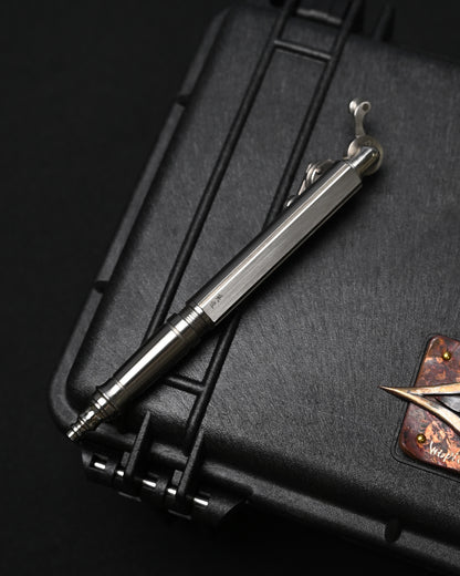 Hidetoshi Nakayama Custom Wheel-Linkage Mechanical Steampunk Ballpoint Pen – Stainless Steel / Made in Japan