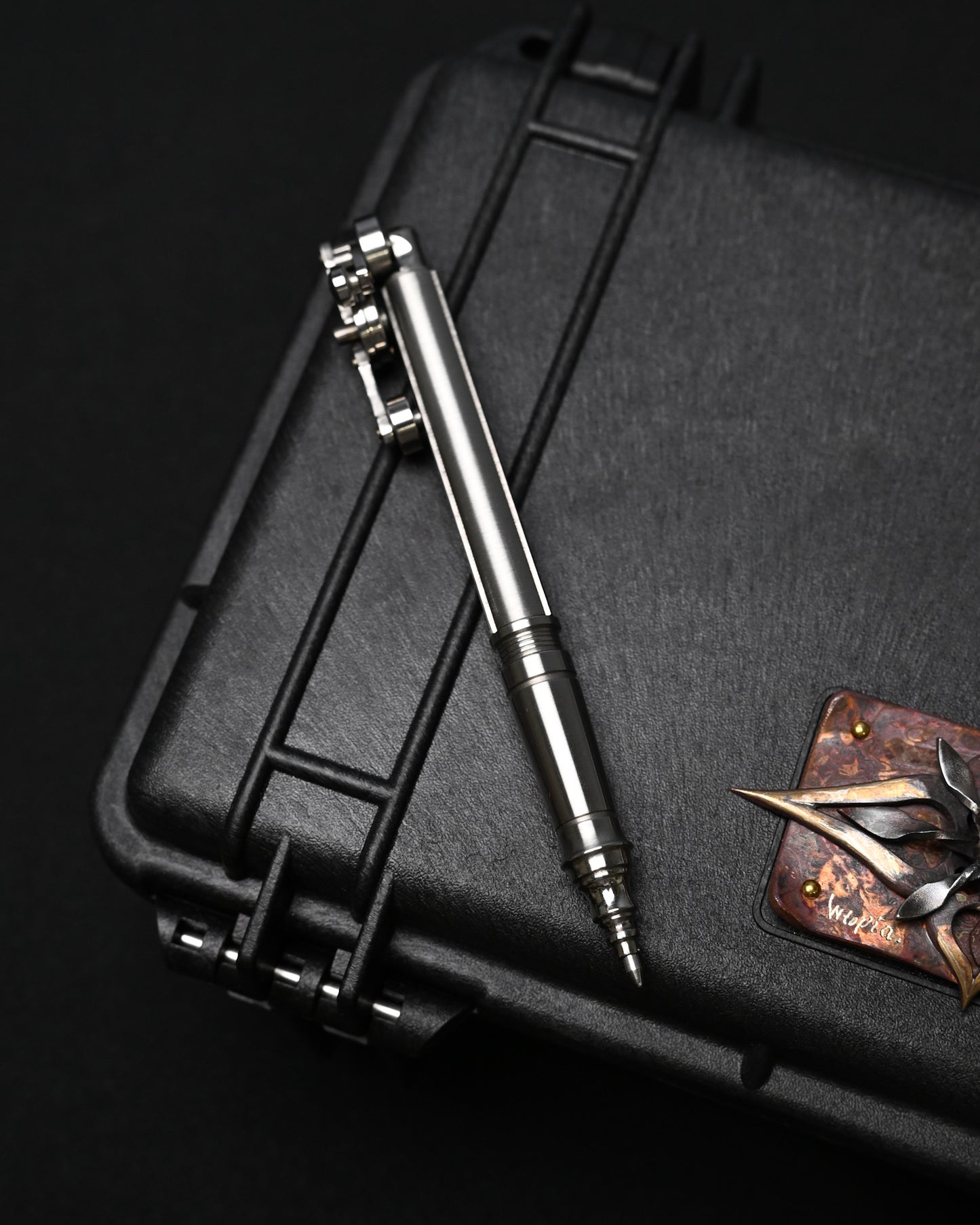 Hidetoshi Nakayama Custom Wheel-Linkage Mechanical Steampunk Ballpoint Pen – Stainless Steel / Made in Japan