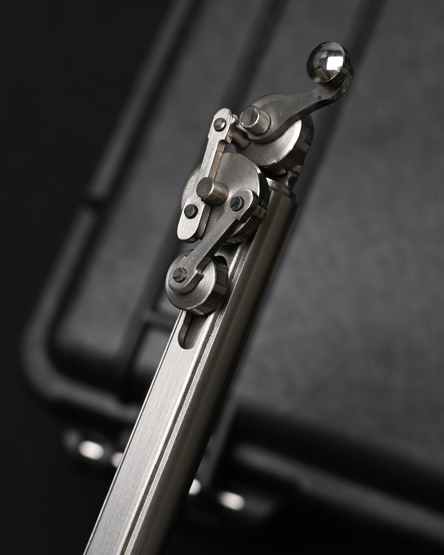Hidetoshi Nakayama Custom Wheel-Linkage Mechanical Steampunk Ballpoint Pen – Stainless Steel / Made in Japan
