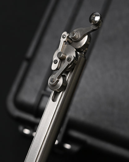 Hidetoshi Nakayama Custom Wheel-Linkage Mechanical Steampunk Ballpoint Pen – Stainless Steel / Made in Japan