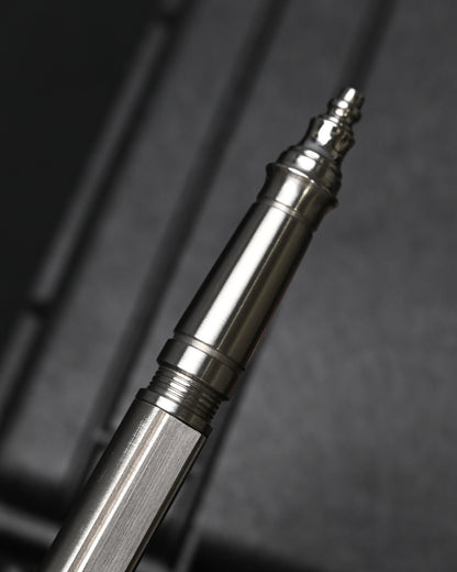 Hidetoshi Nakayama Custom Wheel-Linkage Mechanical Steampunk Ballpoint Pen – Stainless Steel / Made in Japan