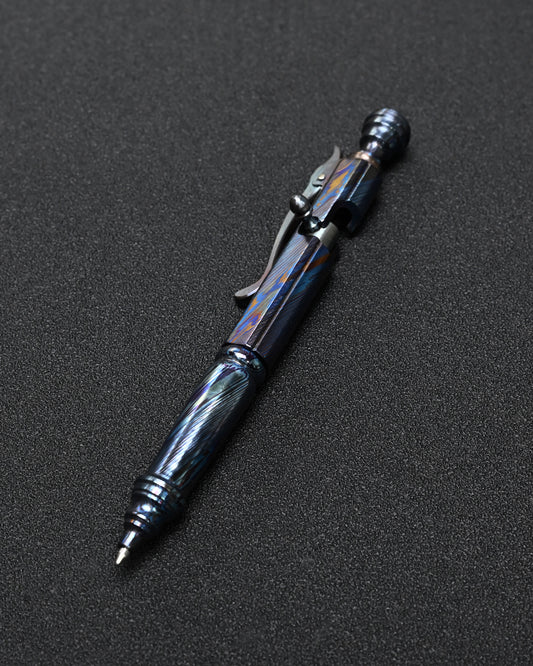 Rare Hidetoshi Nakayama Custom Zirconium Damascus EDC Pen – Made in Japan