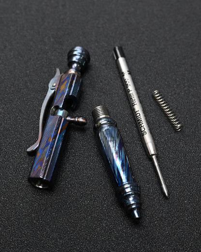 Rare Hidetoshi Nakayama Custom Zirconium Damascus EDC Pen – Made in Japan