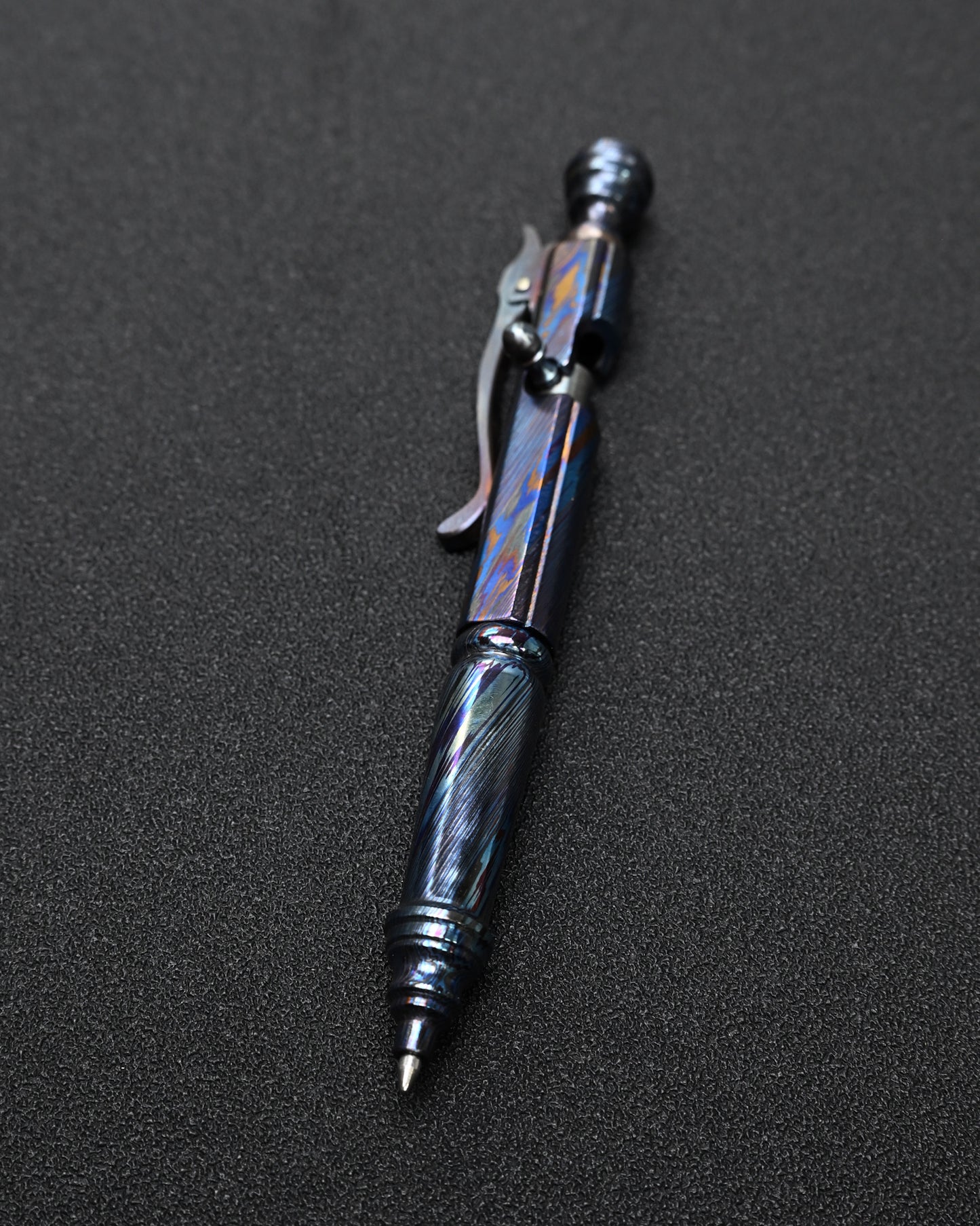 Rare Hidetoshi Nakayama Custom Zirconium Damascus EDC Pen – Made in Japan