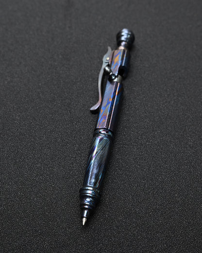 Rare Hidetoshi Nakayama Custom Zirconium Damascus EDC Pen – Made in Japan