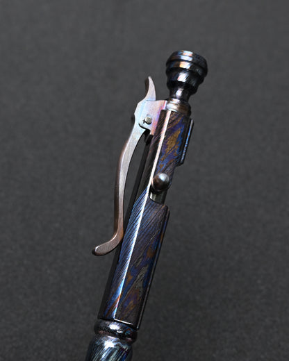 Rare Hidetoshi Nakayama Custom Zirconium Damascus EDC Pen – Made in Japan