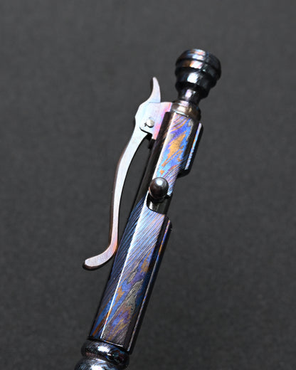 Rare Hidetoshi Nakayama Custom Zirconium Damascus EDC Pen – Made in Japan