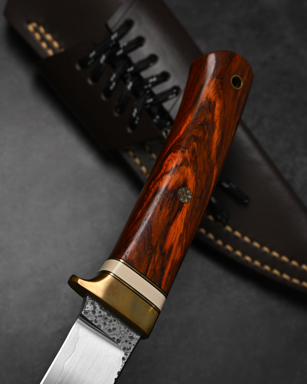 Hiroshi Suzuki VG10 33-Layer Damascus Outdoor Knife – Cocobolo Burl Handle