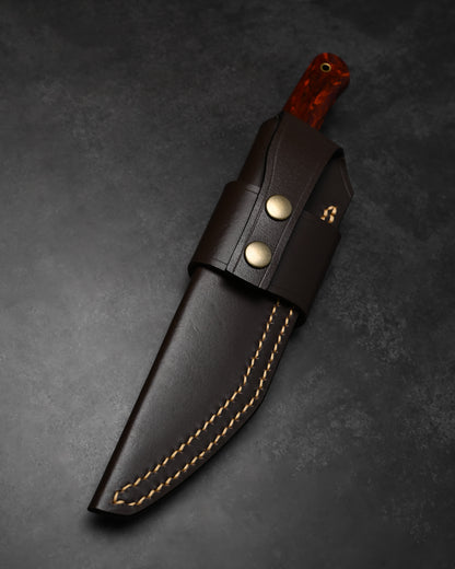 Hiroshi Suzuki VG10 33-Layer Damascus Outdoor Knife – Cocobolo Burl Handle